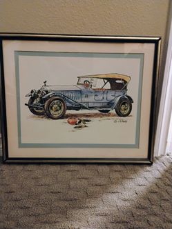 Vintage 1913 Rolls Royce Ghost Art Print Picture Framed