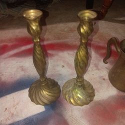 brass candle holders