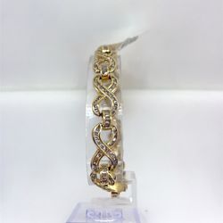 14KT Yellow Gold 7-1/2 Diamond Infinity Style Bracelet 19.08g 163534/13