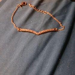 Vintage Avon SAQ Gold Chevron Rhinestone Bracelet / Anklet - MINT Condition