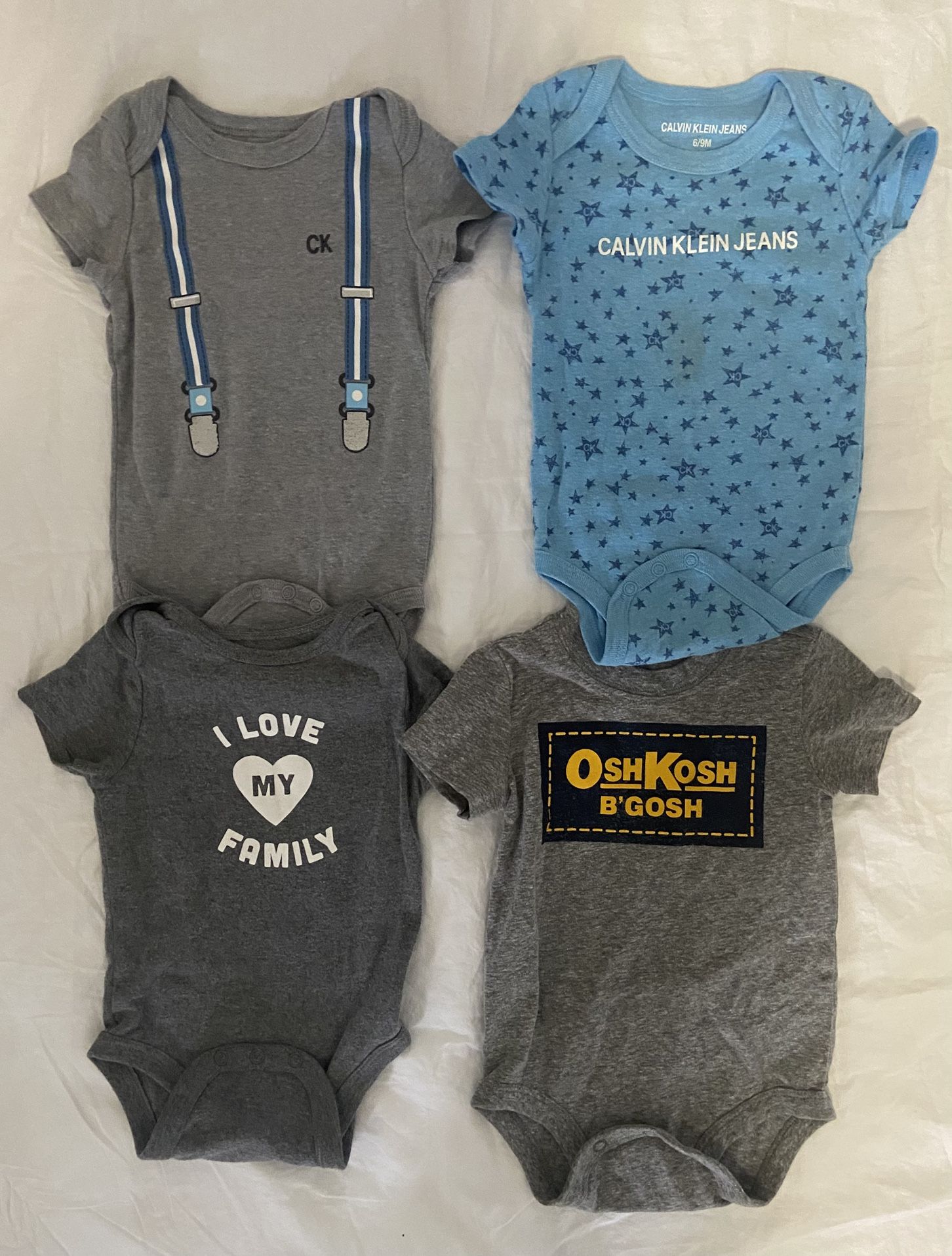 Mix Baby Boy Bodysuits 6-9 Months