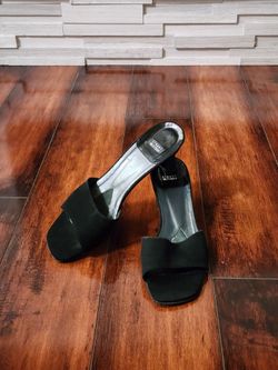 Vintage Stuart Weitzman Black Open-Toe Slide Mules Size 7.5
