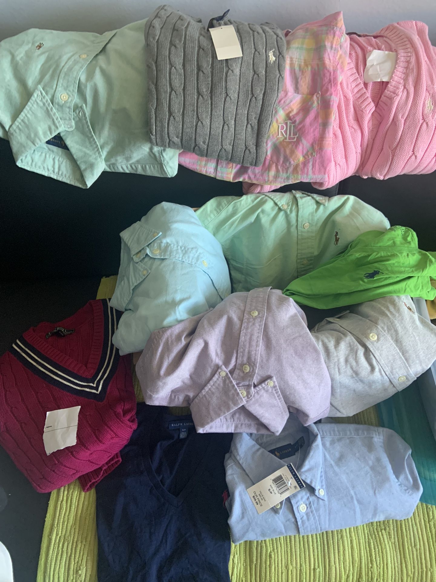 Clothing sale. New Tops. Brand Name Ralph Lauren Classic Tops. Xs And Small  $20-$50 Each 