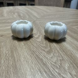 Set of 2 Cream Colored 3.25” Tea Light Candle Holders