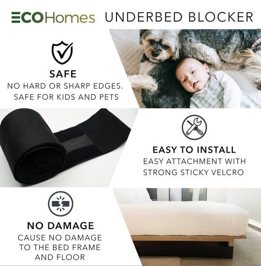 ECOHomes Under Bed Blocker for Pets Under The Bed Gap Blocker Keeps