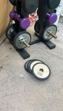 weights -rack+2 15lbs. leg weghts