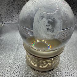 3D Laser Crystal 60mm Ball Crystal Paperweight Figurine Home Art Lion