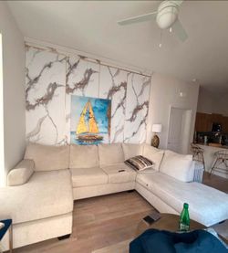 Creme Color Fabric Couch