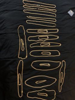 Cadena cubana Cuban Chain Miami chain and bracelets 14k and 18k 👀it's not solid gold.👀 stainless steel gold plated