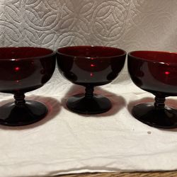 Vintage Anchor Hocking Royal Ruby Red Glasses