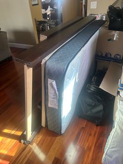 Wood twin frame and mattress