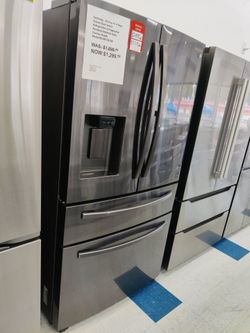 New Samsung 23 cu. ft. 4-Door French Door Refrigerator Counter Depth Stainless
