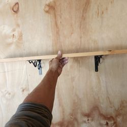 $20 For TWO 36" Shelves Black Metal Brackets