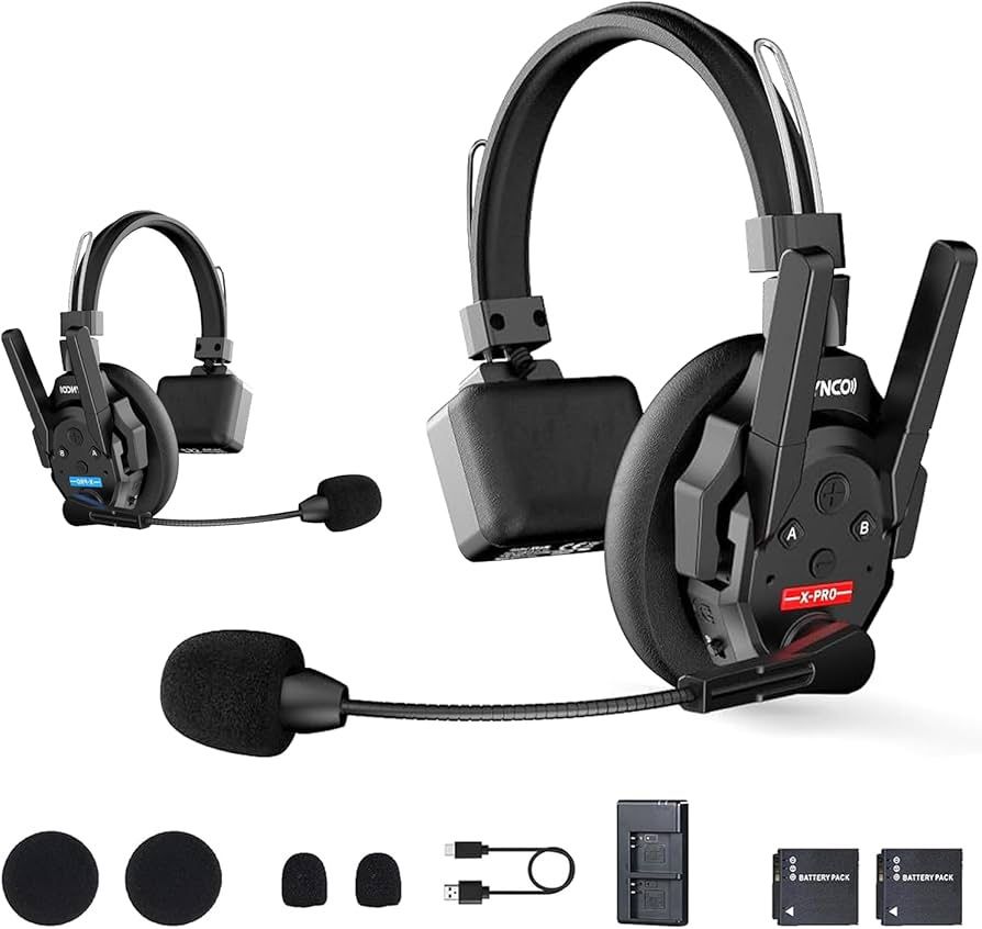 SYNCO XTALK XPRO2 Wireless Communication Headsets 2.4GHz 500m/1640ft 2 Person