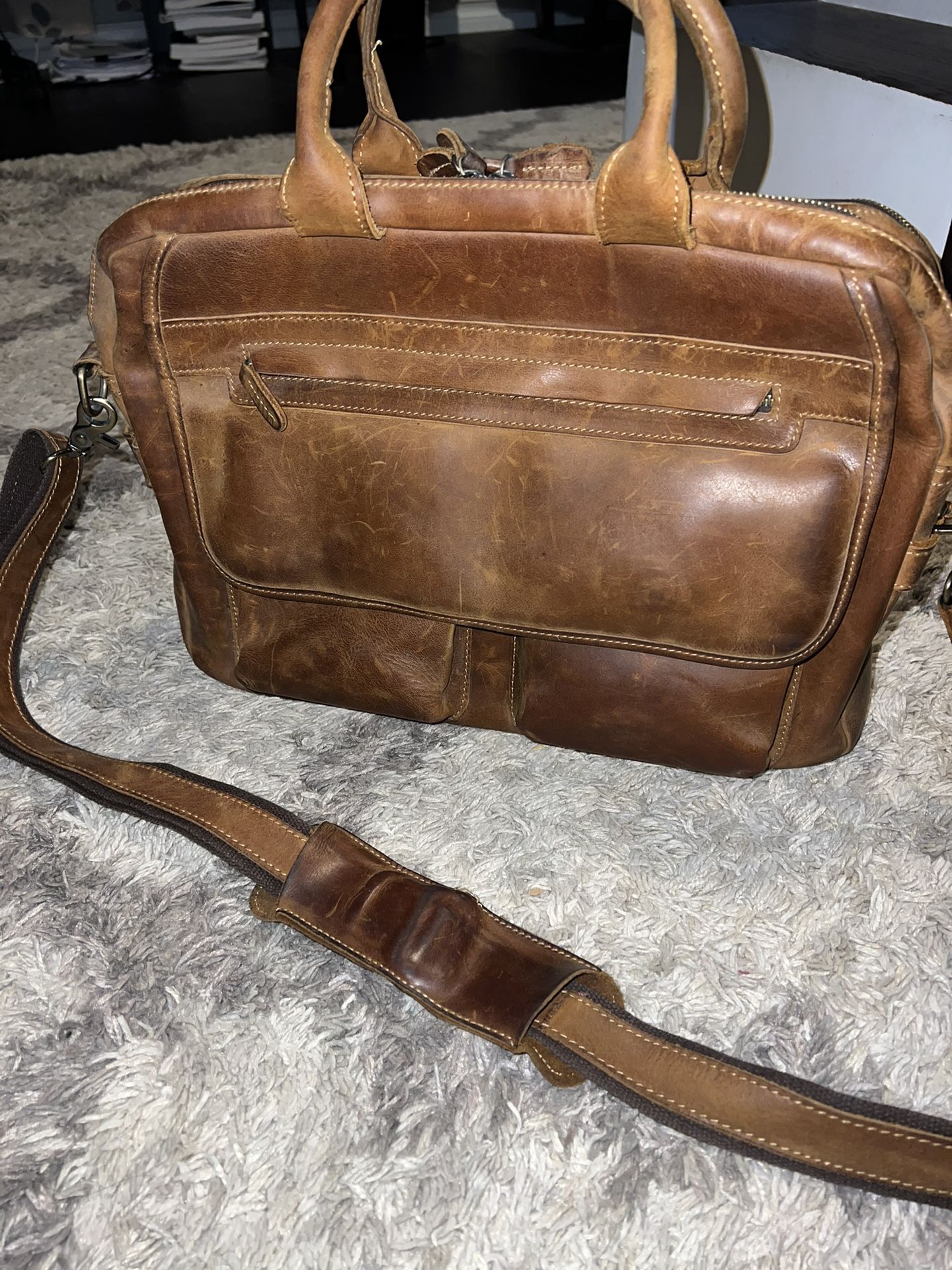 Brown Leather Messenger Bag