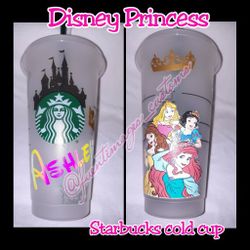 Disney Princess Custom Starbucks Cup