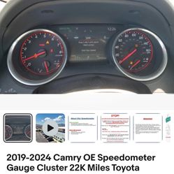Used 2020 Toyota Camry XSE speedometer cluster with 33,000 miles