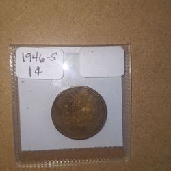 1946 S  ONE CENT ODDITY FLATENED