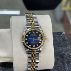 Rolex Datejust 69173 (1991) Two-Tone | Blue Diamond Dial | Serviced | Pre-Owned Watch 