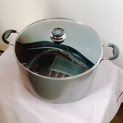 30 QT Non-Stick Dutch Oven Stockpot Pasta Cooking Pot, Glass Lid Double Handles