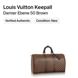 Louis Vuitton Keepall Damier Ebene 50 Brown