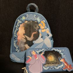 Cinderella Loungefly Backpack and Wallet Duo