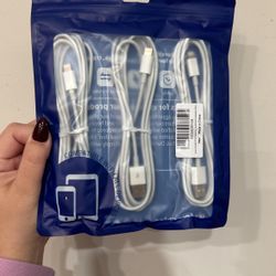 Phone Charger 3 In One Pack iPhone Ipad Cable Charger