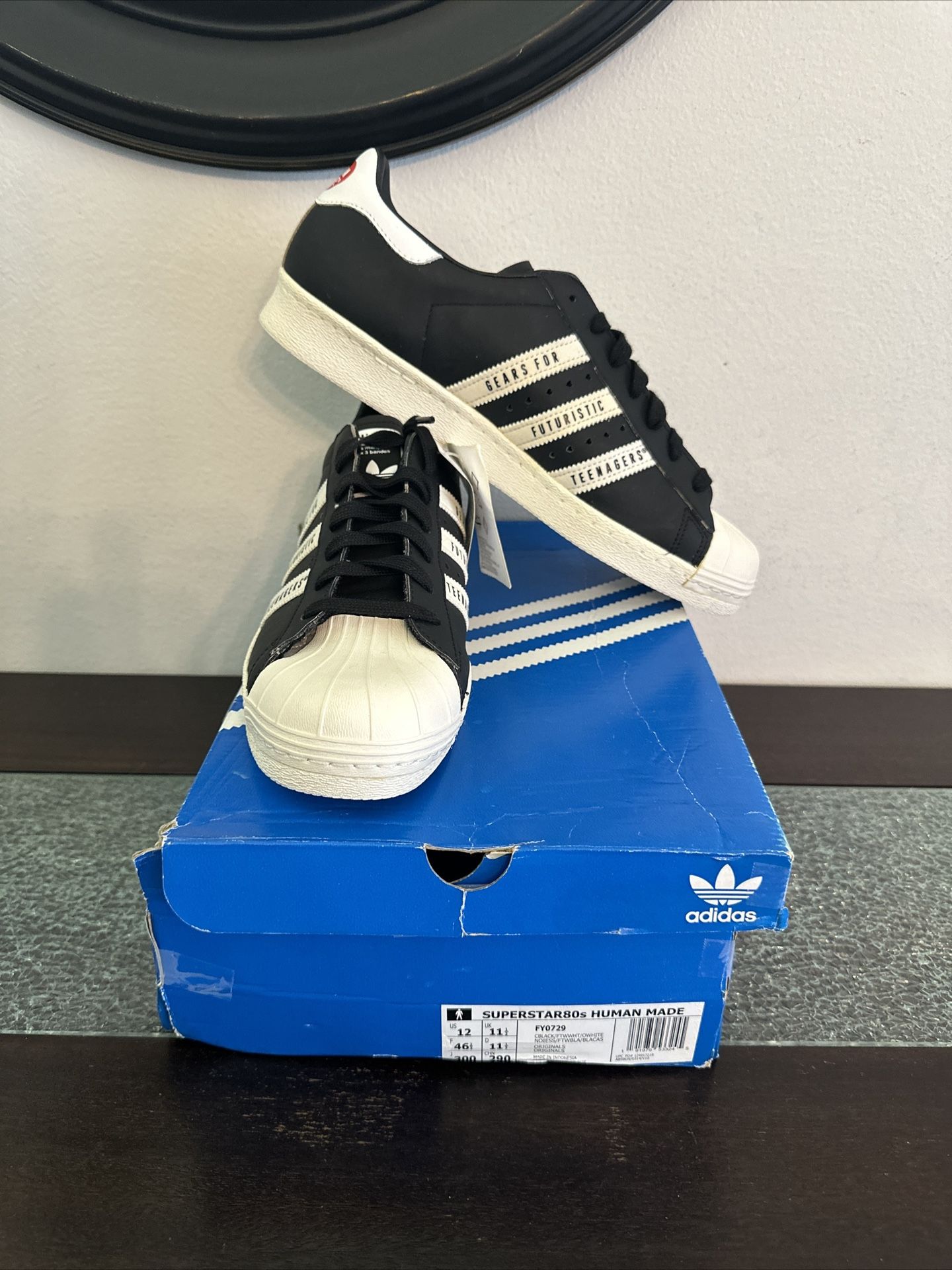 Mens Adidas Superstar 80s Human Made X Gears For Futuristic Teen Agers
