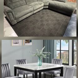 On sale! Brand new power reclining sectional and dining room set 