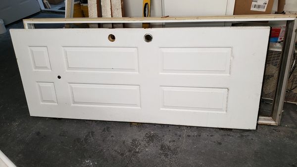 80x32 exterior door and frame. Works great. Hardware