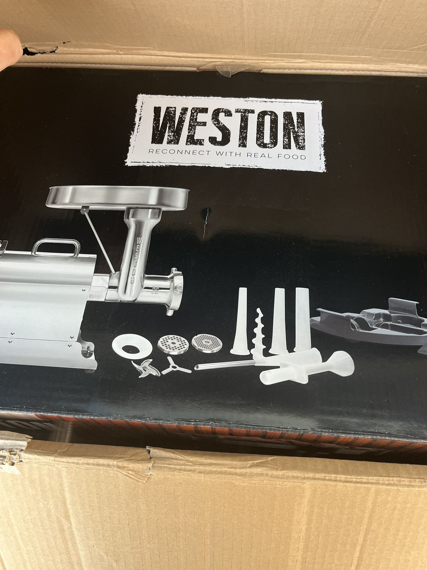 Weston Pro Series Electric Meat Grinder, Commercial Grade, 1120 Watts, 1.5 HP, 14lbs. Per Minute, Stainless Steel (10-2201-W) Weston Pro Series Elect