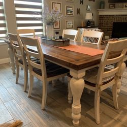 Ashley Furniture Wood Dining Table with Six Chairs