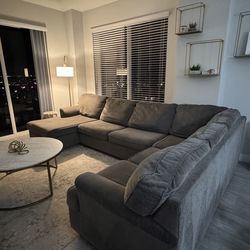 Three Piece Gray Sectional Couch