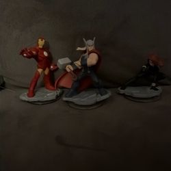 Iron Man, Thor, And Black Widow Disney Infinity Characters 