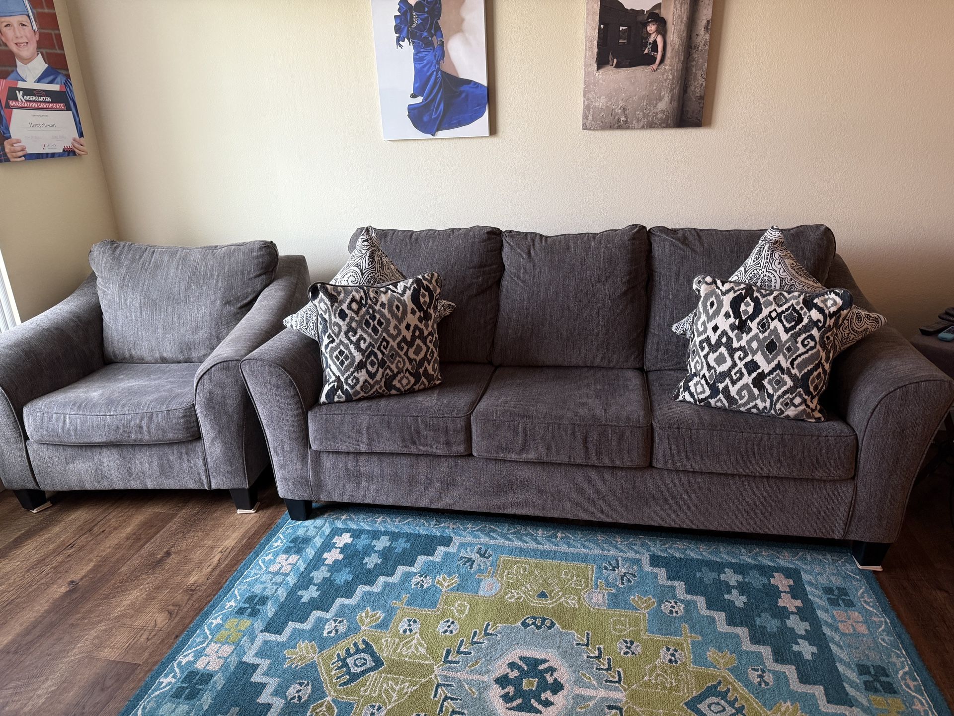 Ashley Furniture Slate Sofa & Chair