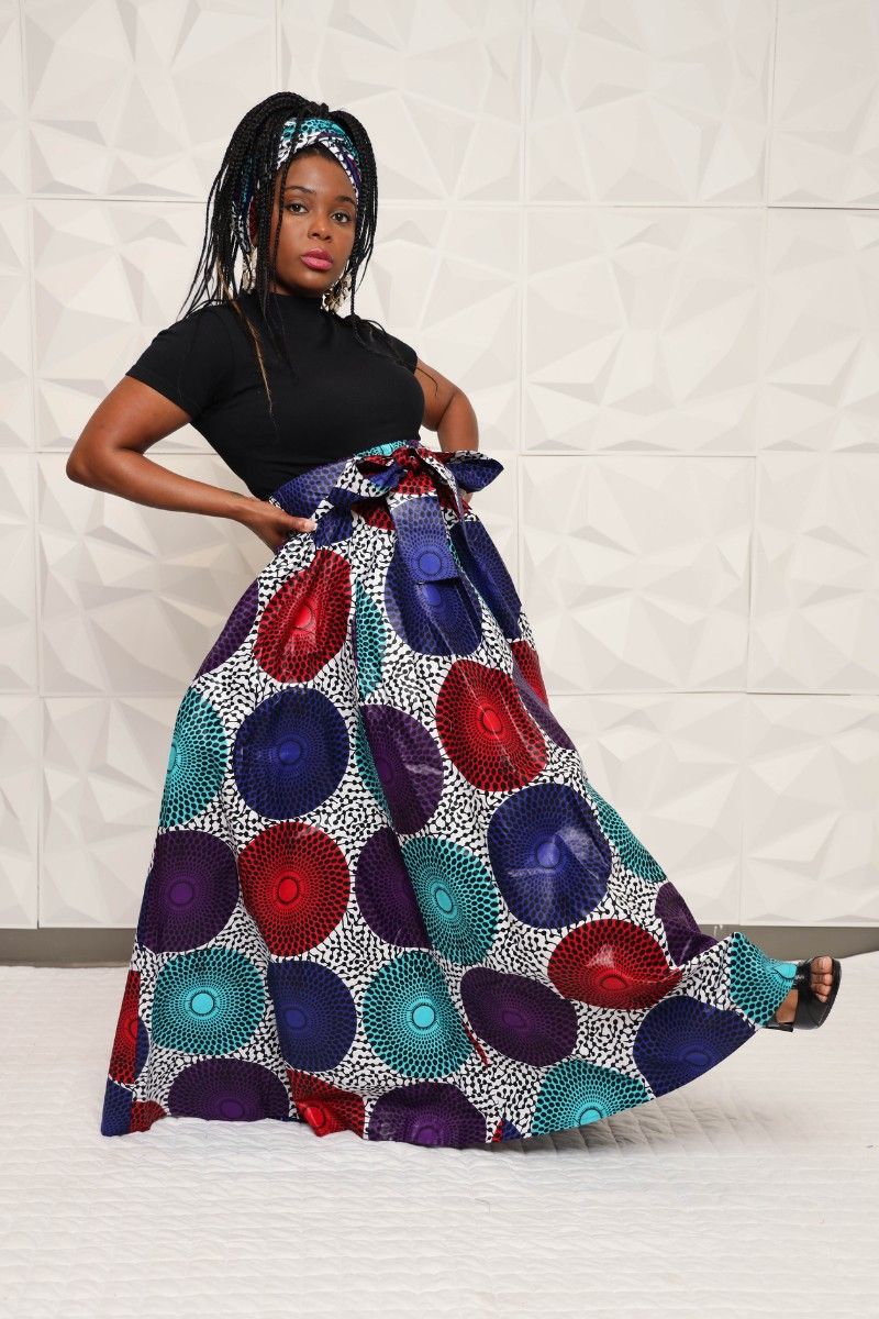 African Print Maxi Skirt 