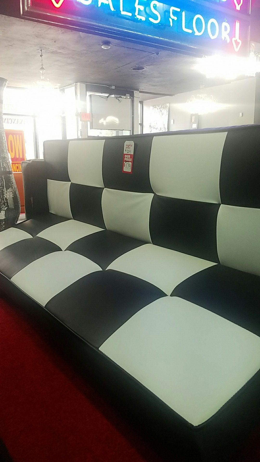 Checkered design futon