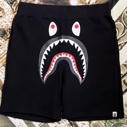 BAPE shark sweat shorts Black New with tags