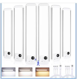 Under Cabinet Lighting, 3 Colors, Motion Sensor Light Indoor, LED Rechargeable Closet Lights Battery Operated, Dimmable Night, Stick-On Magnetic Cabin