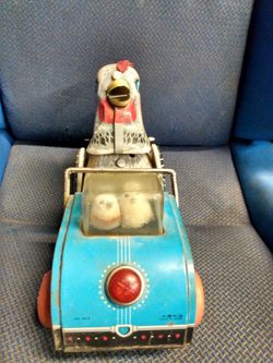 Old battery operated metal chicken