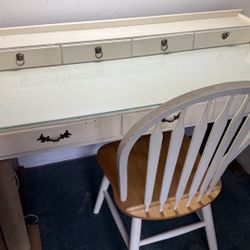 Desk And Chair & Side Cabinet