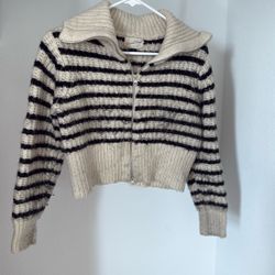 Cute Stripe Crop Cardigan 