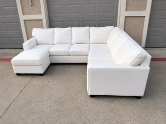 Couch Potatoes Modern White Sectional - Clean & Comfortable