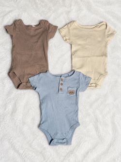 Baby Ribbed Onesies Set of 3