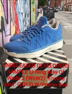 SAMPLE Li-Ning Way Of Wade 2 (WoW2) "Encore Azul" (2013) M9/W10.5 DS W/Promo Box