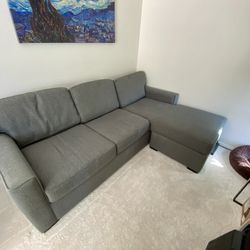 Gray Sectional Sofa with Storage Chaise