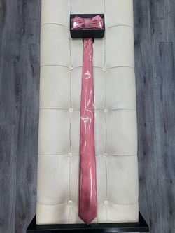 OLD ROSE BOW-TIE & OLD ROSE NECK-TIE SET