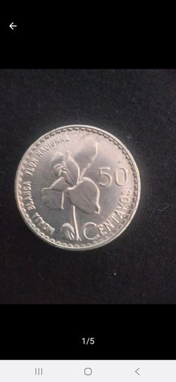 Monja Blanca 50 Cent. silver Guatemala
