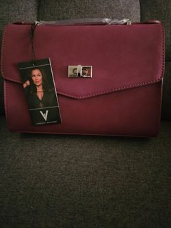 Vanessa Williams Burgundy Envelope Handbag