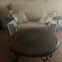 Dark Mahogany Wood Coffee Table End Tables 